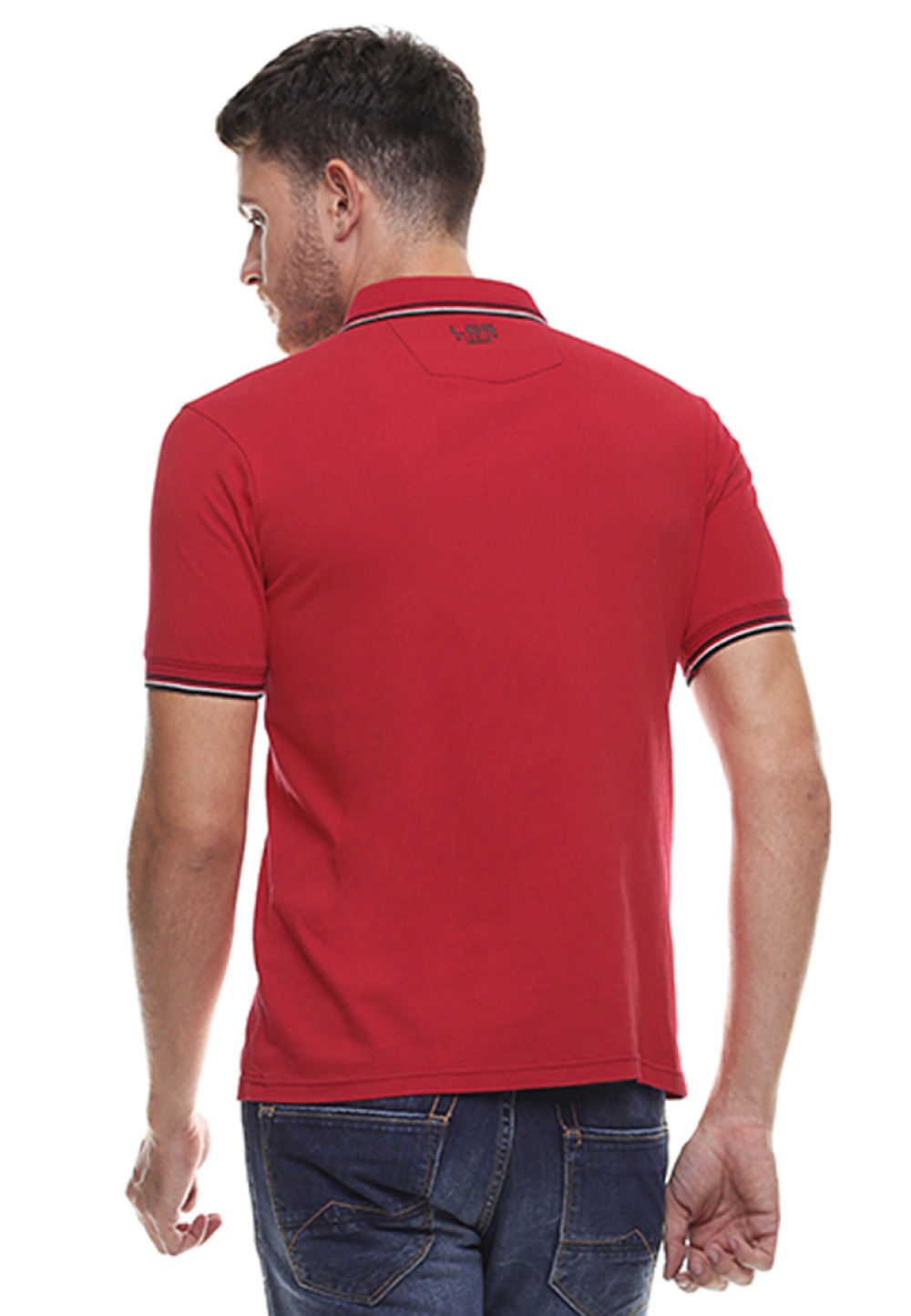 Slim Fit Kaos  Polo  Model Basik Merah 